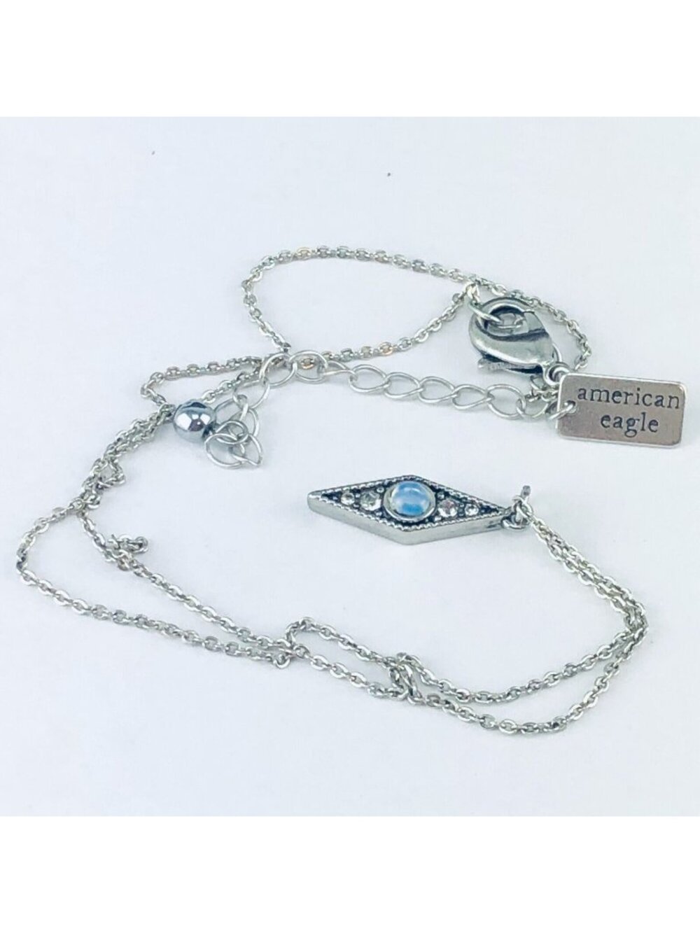 American Eagle Necklace 19.5" Silver Tone Pendant